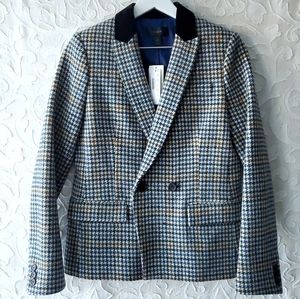 J. CREW Dover Blazer Jacket In Houndstooth Wool NWT